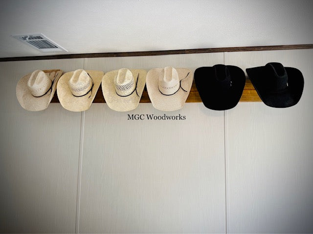 "The Ranch Rail" (6.5 ft, 6 hat horizontal rack)