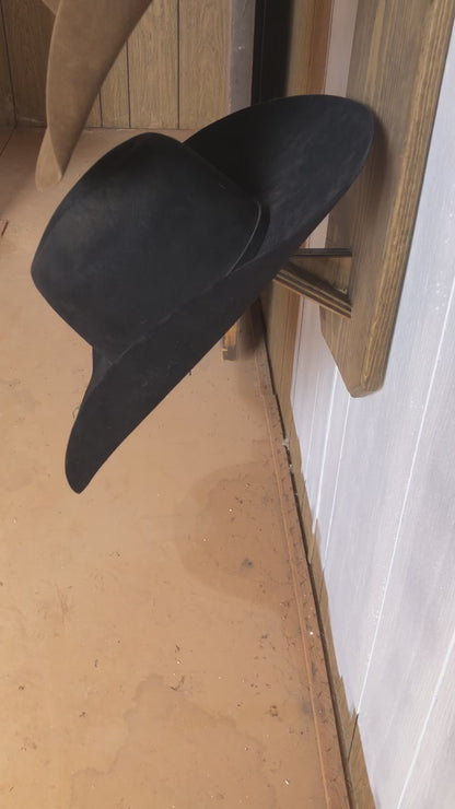 6-Hat Cowboy Hat Rack | Vertical | Solid Wood - “The Showman”